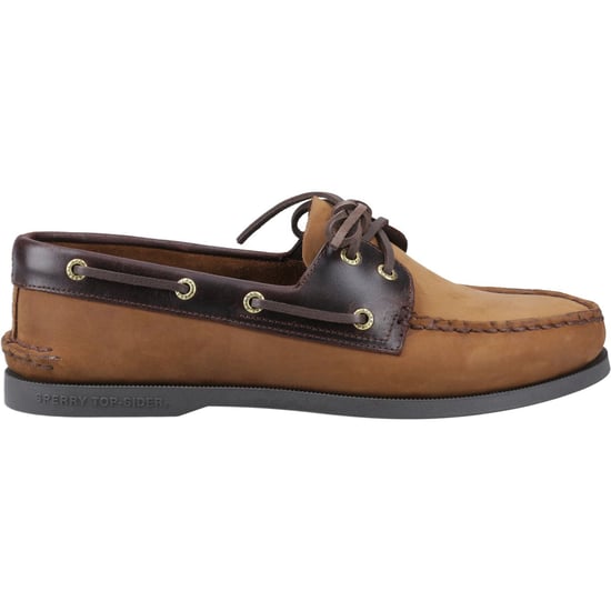 Sperry Authentic 2 Eye Leather Men's Brown Combo Boat Shoes - Image 5