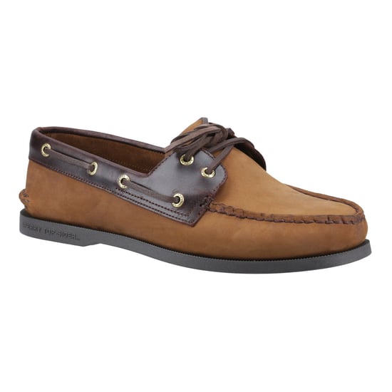 Sperry Authentic 2 Eye Leather Men's Brown Combo Boat Shoes - Image 6