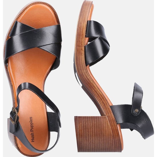 Hush Puppies Georgia Leather Women's Black Sandals - Image 6