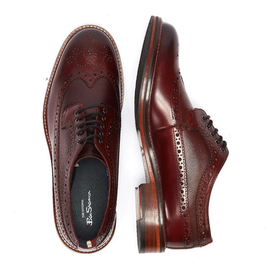 Ben Sherman Archie Brogue Herrar Burgundy Skor - Image 6