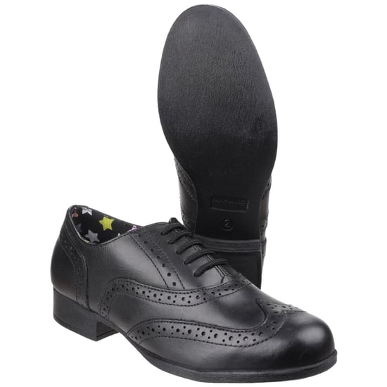Hush Puppies Kada Junior Leather Girl's Black Brogues - Image 3