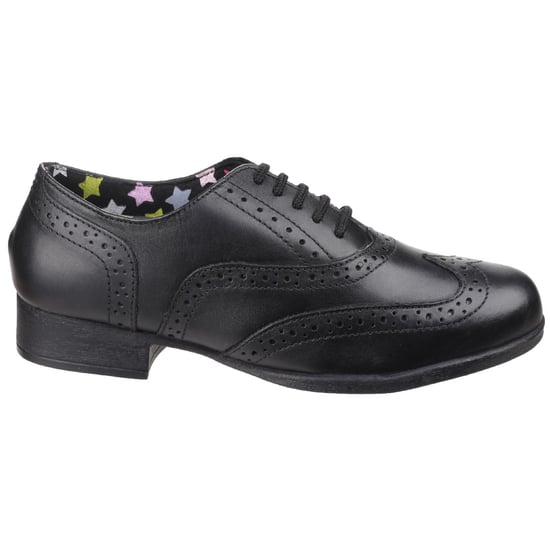 Hush Puppies Kada Senior Leather Girl's Black Brogues - Image 4