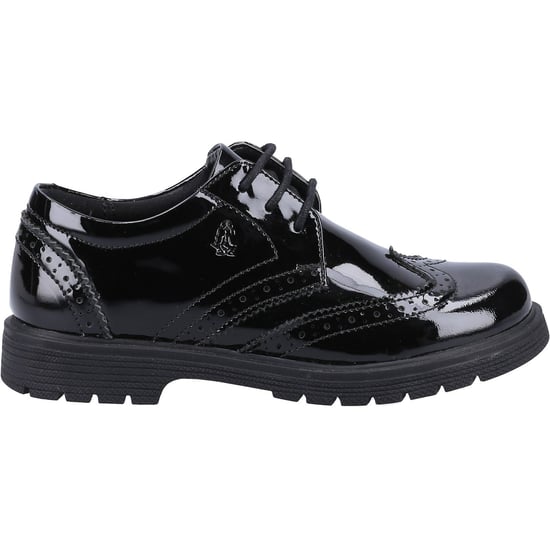 Hush Puppies SALLY PATENT JUNIOR Leather Girl's Black Brogues - Image 4