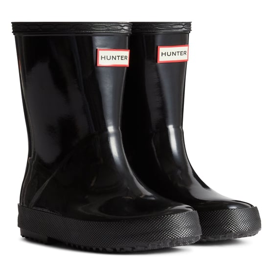 Hunter Kids First (Glans) Rubberen Kinder Wellingtonlaarzen Zwart - Image 1