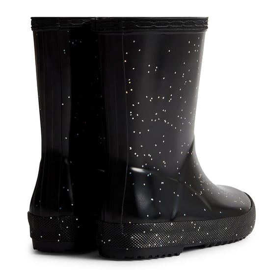 Hunter Kids First Giant Glitter Rubber Kid's Black Wellington Boots - Image 2