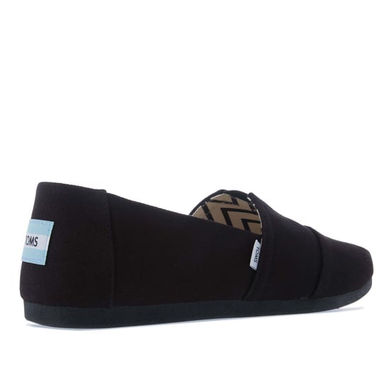 Women's Toms Recycled Cotton Alpargata Espadrille Pumps in Black - Image 3