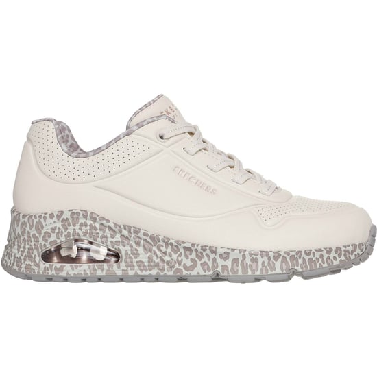 Skechers Uno Safari Time Polyuretan Kvinna Vit/Leopard Sneakers - Image 5
