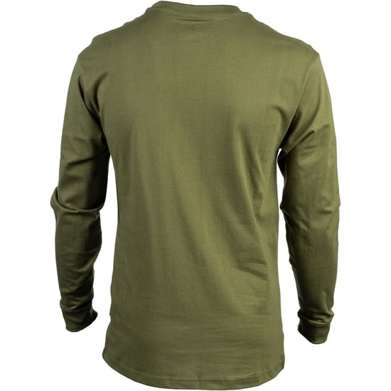 CAT TRADEMARK BANNER Mens Cotton Long Sleeve T-Shirt Green - Image 6