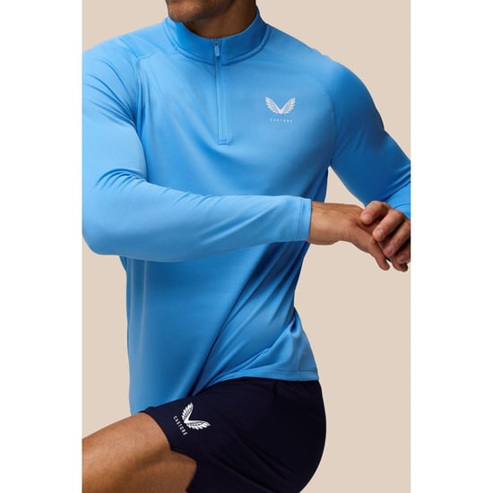 Castore Adapt Tränings 1/4 Zip Topp Polyester Herr Grön Aktivkläder T-shirts - Image 6