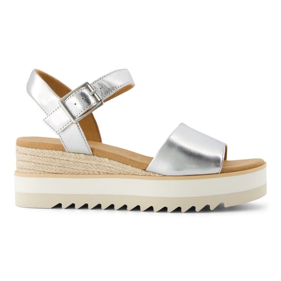 TOMS Diana Läder Kvinnors Silver Wedges - Image 5