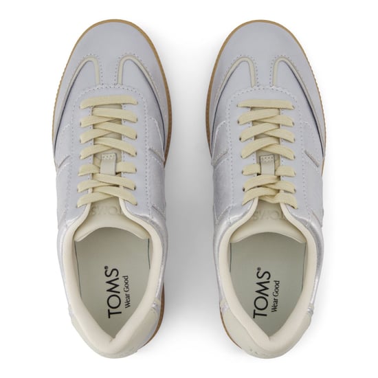 TOMS Collins Leather Women's Silver Trainers - Image 4