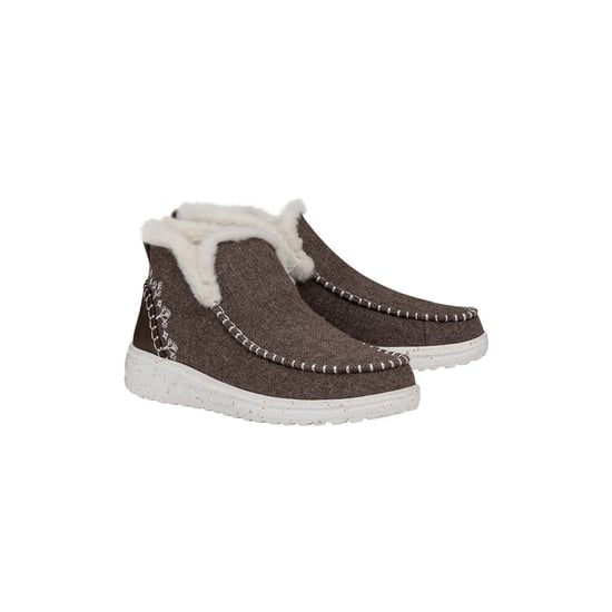 HEYDUDE Denny Wol Faux Schapenvacht Dames Walnoot Boots - Image 1