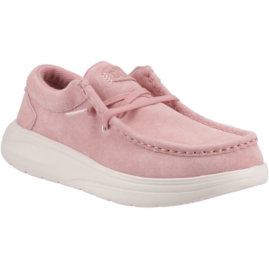 HEYDUDE Wendy COMF Suède Leren Dames Roze Pink/Flonkerend Pink Mocassinschoenen - Image 1