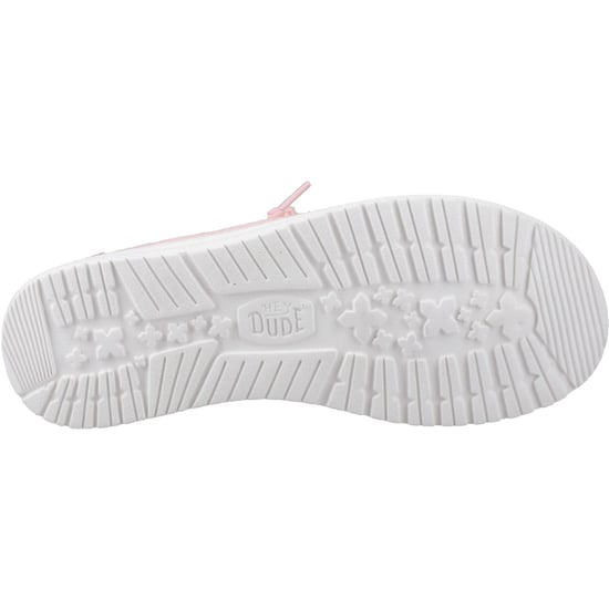 HEYDUDE Wendy Oogje Veters Katoenmix Dames Lichtroze Mocassins Schoenen - Image 3