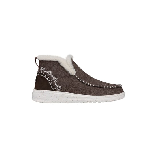 HEYDUDE Denny Wol Faux Schapenvacht Dames Walnoot Boots - Image 5