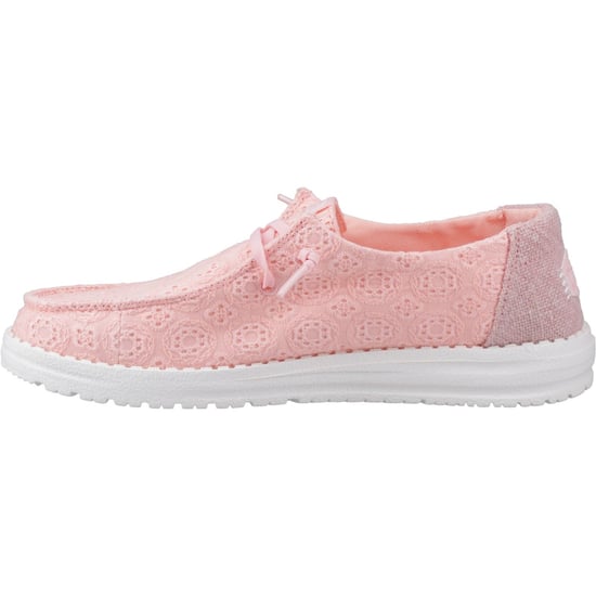 HEYDUDE Wendy Oogje Veters Katoenmix Dames Lichtroze Mocassins Schoenen - Image 4