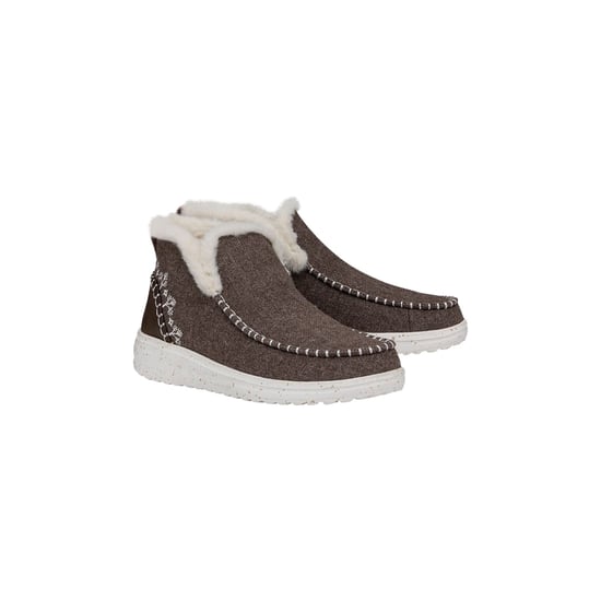 HEYDUDE Denny Wol Faux Schapenvacht Dames Walnoot Boots - Image 6