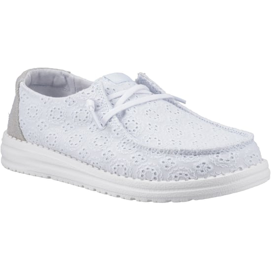 HEYDUDE Wendy Eyelet Lace Katoenmix Vrouwen Antiek Blauw Moccasins Schoenen - Image 1