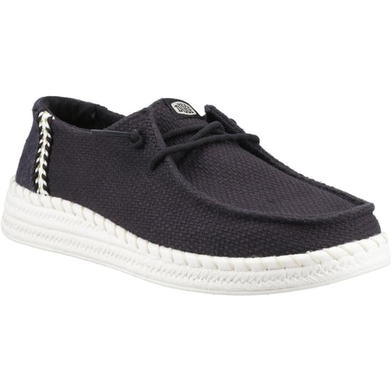 HEYDUDE Wendy Espadrille Woven Cotton Blend Women's Black Espadrilles - Image 1