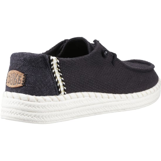 HEYDUDE Wendy Espadrille Woven Cotton Blend Women's Black Espadrilles - Image 2