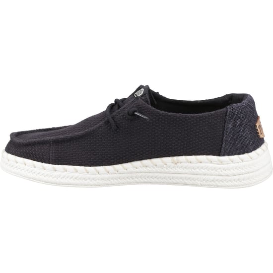 HEYDUDE Wendy Espadrille Woven Cotton Blend Women's Black Espadrilles - Image 4