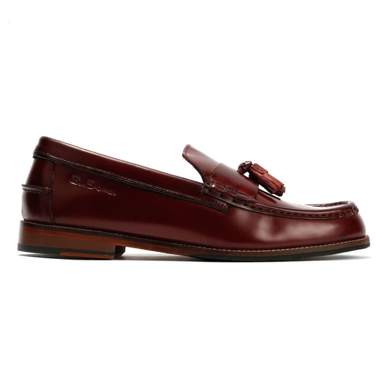 Ben Sherman Sid Brush Off Läder Herr Burgunder Frans Loafers - Image 5