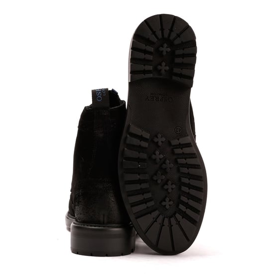 Osprey London The Professor Suede Men's Black Boots - Image 4