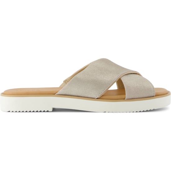 TOMS Mae Crossover Läder Dam Champagnesandaler - Image 5