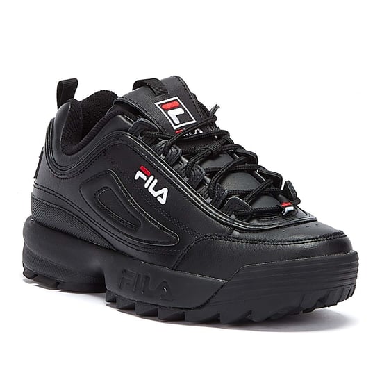 Mens Womens Fila Disruptor II Premium Trainers - (Black / White / Fila Red) - Image 2