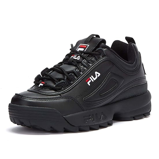 Mens Womens Fila Disruptor II Premium Trainers - (Black / White / Fila Red) - Image 3
