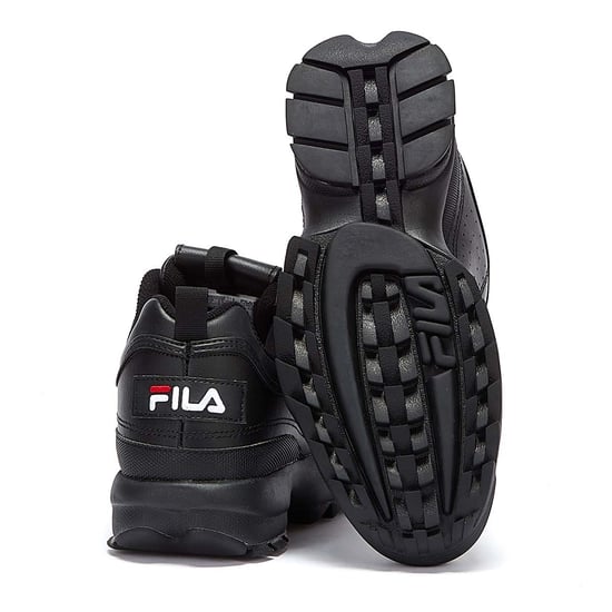 Mens Womens Fila Disruptor II Premium Trainers - (Black / White / Fila Red) - Image 4