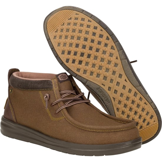 HEYDUDE Wally Mid GripR Canvas Men's Dark Brown Boots - Image 3