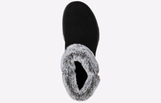 Skechers On The Go Joy Savvy Wide Mocka/Fuskpäls Damsvarta/Gråa Stövlar - Image 4
