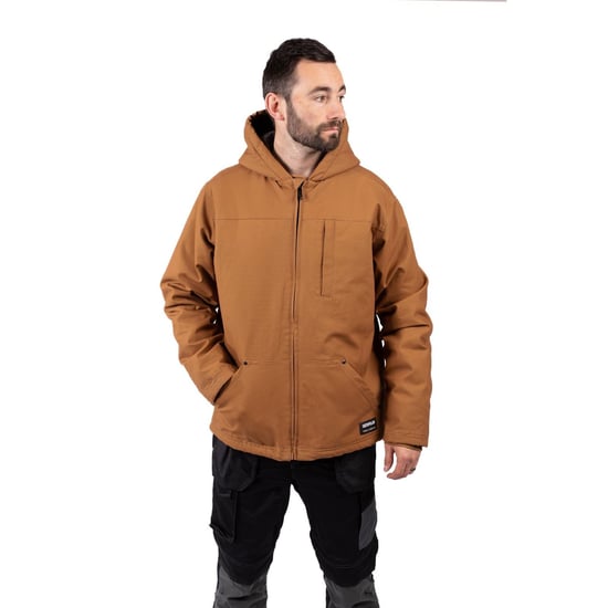 Caterpillar Gevoerde Sherpa Kaptrui Heren Bronzen Fleece Jas - Image 1