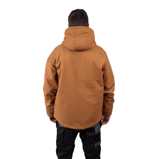 Caterpillar Gevoerde Sherpa Kaptrui Heren Bronzen Fleece Jas - Image 2