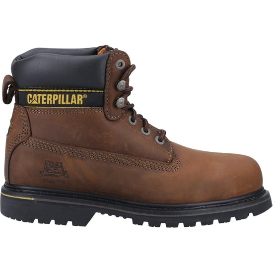 Caterpillar Holton Läder Brun Bred Passform Skyddsskor - Image 6