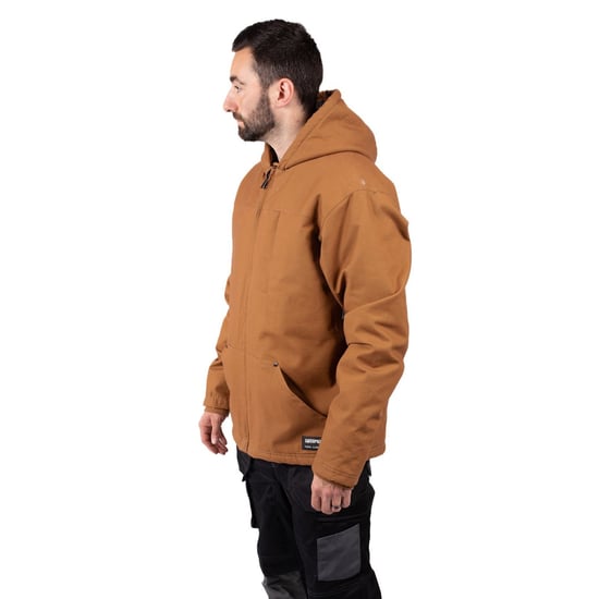 Caterpillar Gevoerde Sherpa Kaptrui Heren Bronzen Fleece Jas - Image 3