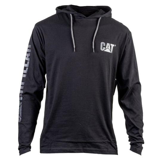 CAT 1510425 Mens Cotton Hooded Long Sleeve T-Shirt Black - Image 5
