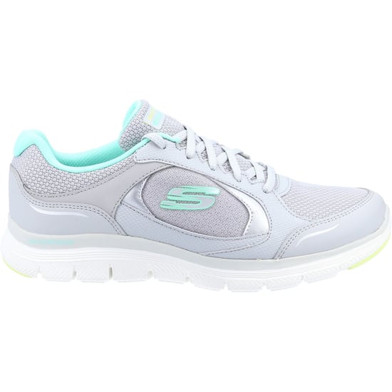 Skechers Flex Appeal 4.0 True Clarity Läder Damsneakers Grå/Flerfärgad - Image 4