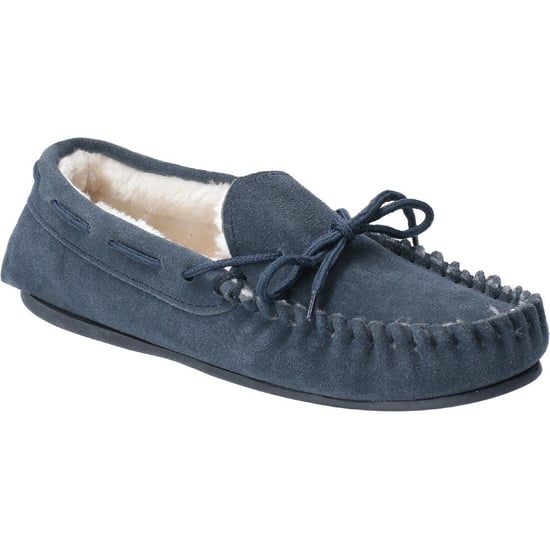 Hush Puppies Womens Allie Suede Faux Fur Lined Cozy Slippers - Image 1