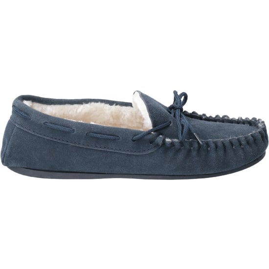 Hush Puppies Womens Allie Suede Faux Fur Lined Cozy Slippers - Image 2