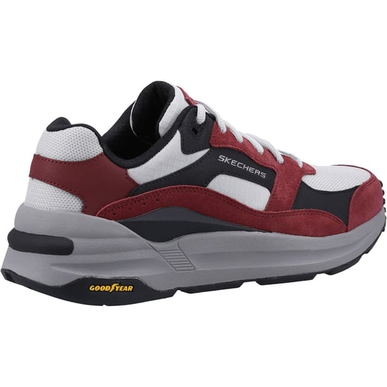 Skechers Global Jogger Lädersneakers För Män I Vinrött - Image 2