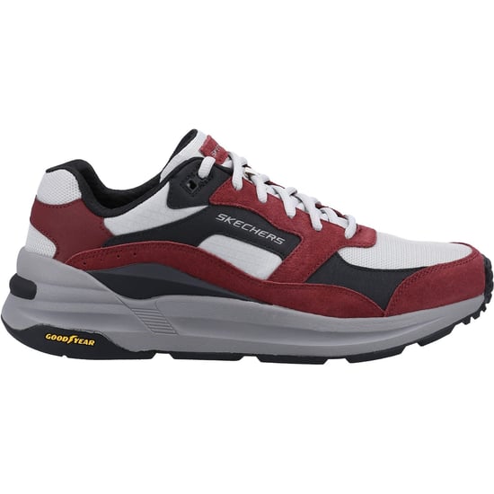 Skechers Global Jogger Lädersneakers För Män I Vinrött - Image 4