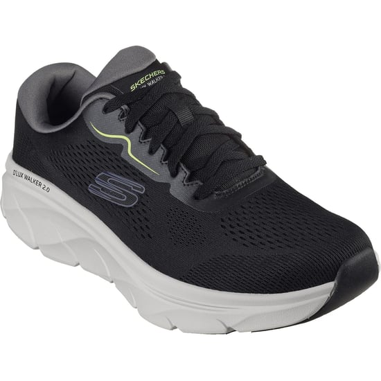 Skechers D'Lux Walker 2.0 Polyester Herr Svart / Lime Sneakers - Image 1