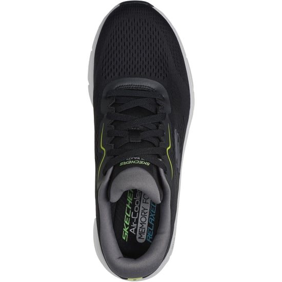 Skechers D'Lux Walker 2.0 Polyester Herr Svart / Lime Sneakers - Image 3