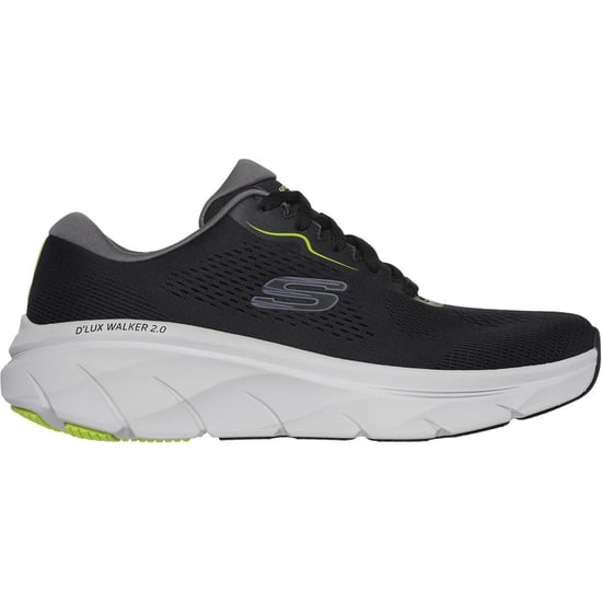 Skechers D'Lux Walker 2.0 Polyester Herr Svart / Lime Sneakers - Image 4
