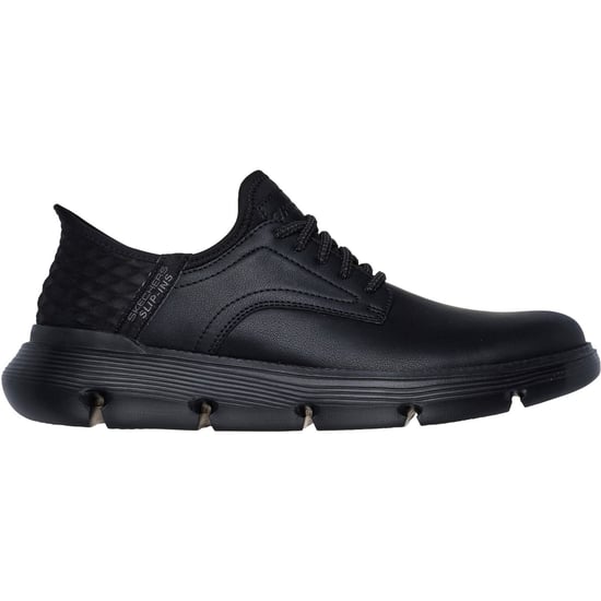 Skechers Garza Gervin Leather Men's Black Lace-Up Shoes - Image 5