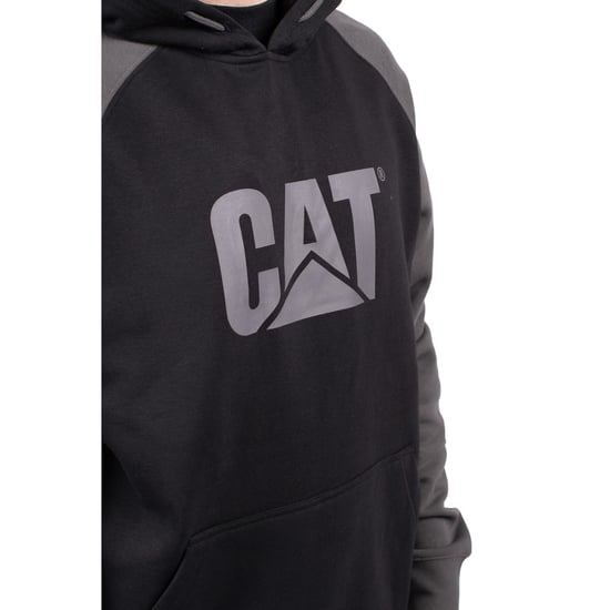 Caterpillar Raglan Bomull Herrs svart Huva Sweatshirt - Image 6