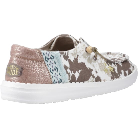 HEYDUDE Wendy Disco Cow Cotton Dam Loafers Tan - Image 2