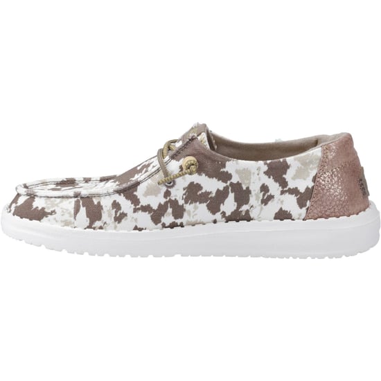 HEYDUDE Wendy Disco Cow Cotton Dam Loafers Tan - Image 4